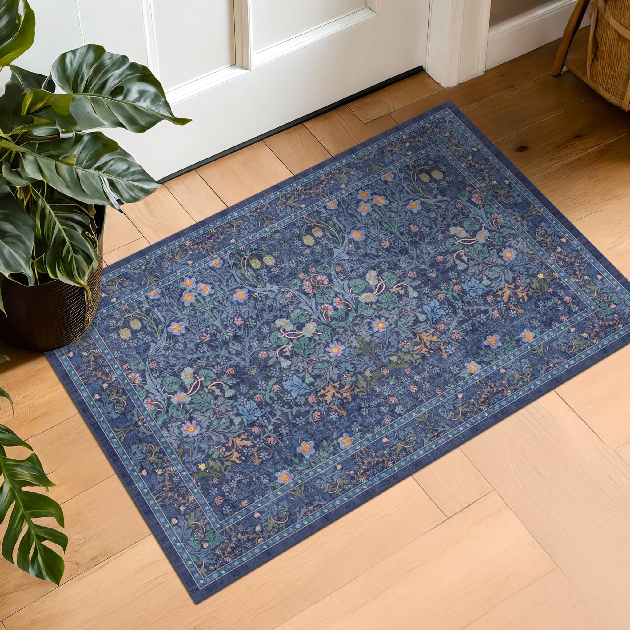 Amazon.com: Navy Blue Washable 2x3 Entry Rug - Small Front Door